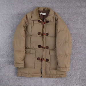 Vintage Ski Daddle Down Feather Large Brown Long Sleeve Zip Puffer Ski Jacket